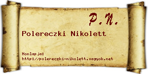 Polereczki Nikolett névjegykártya
