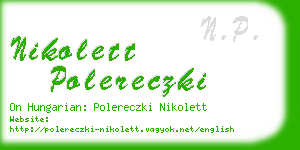 nikolett polereczki business card